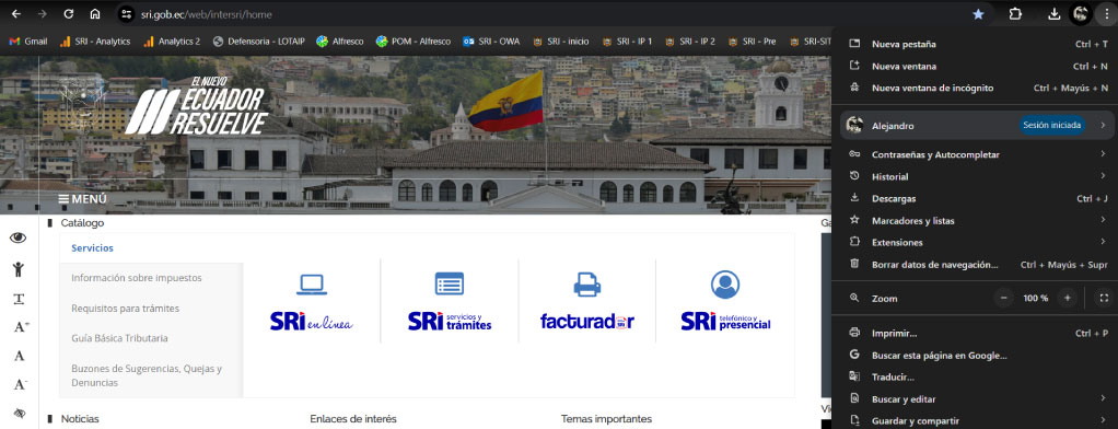 Captura de pantalla en Chrome