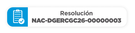 Resolución NAC-DGERCGC26-000000003